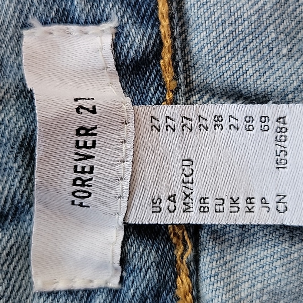 Forever 21 Wide Leg Cargo Jeans Light Wash Size 27 - Picture 11 of 14